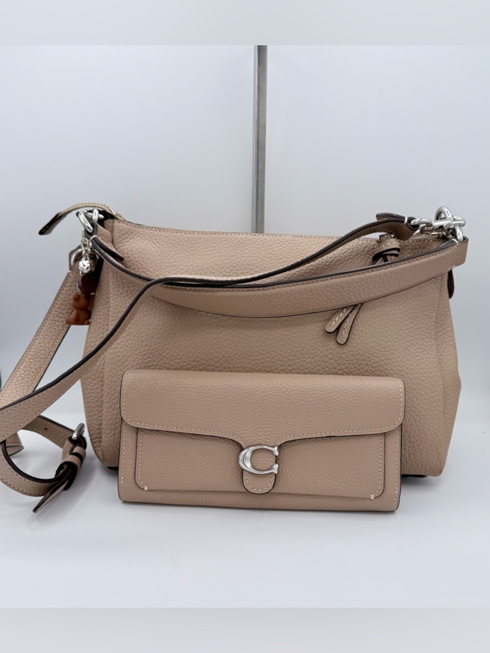 Coach Tabby Long Wallet  Taupe Pebble Leather - Picture 2 of 9